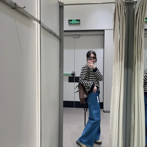 New Zara Striped Knit Cardigan With Gold Buttons - Picture 10 of 14